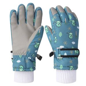 Winter Kids Lovely Cartoon Dinosaur Nonslip Waterproof Windproof Thick Mittens Children Ski Gloves 240105