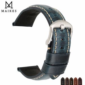 MAIKES Quality Genuine Leather Watch Band 20mm 22mm 24mm Special Vintage Accessories Strap For 240106