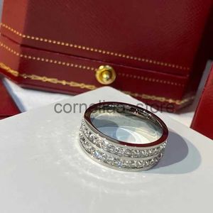 Pierścienie zespołowe miłośnicy Diamond Ring Designer Pierścienie Zespół Mężczyźni Women Pierścień Wedding Fashion Srebring Srebrna projektant biżuterii rocznica świąteczna Prezent G-5 J240106