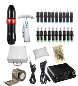 Professionell Rotary Pen Tattoo Kit med tatueringspatron Nål LCD Mini Power Equipment Supplies7055154