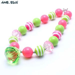 Necklaces MHS.SUN Cute Design Girls Water Drop Pendant Chunky Necklace Fashion Child Kids Bubblegum Beads Necklace Jewelry