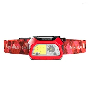 Headlamps Super Mini Smallest Led Headlamp Waterproof Head Torch With Rechargeable Batteries Sensor Headlight Adjustable Strap