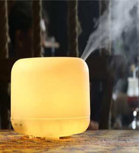 Högkvalitativ ultraljud 500 ml Varma vita lampor Arom Diffuser Parfymfuktare Luftrenare Atomizer med 4 timer för HomeOff6392671