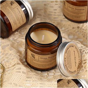 Candles Glass Cup Scented Soy Wax Fragrance Aromatherapy Plant Oil Candle Jars Wedding Birthday Gift Christmas Decor Drop Delivery H Dhz8P