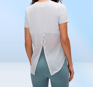 Mesh zurück Yoga Tops GM Kleidung Frauen Kurzarm T-Shirt Fitness laufen Mode Strap schnelltrocknend atmungsaktiv lose Weste blo6562221