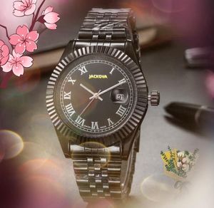 カップルローマナンバーダイヤルウォッチ41mmステンレススチールストラップ日本のムーブメントクォーツ腕時計