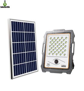 Solar Floodlight with Camera 16G 32G 64G 128G TF Card Solar Monitor Courtyards Farms Orchards Garden Home Sound Warning Security L4854868