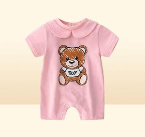 Newborn Baby Clothes Unisex Short-sleeved Cotton Little Print BearNew Born Baby Boy Girl Romper Jumpsuit3631726