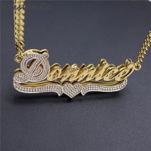 KristenCo Custom Nameplate Necklace 3D Pendant Personalized Name Jewelry for WomenMen 240106