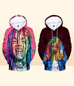 Nowy raper Tekashi69 6ix9ine Tekashi 69 3d Print Womenmen Bluzy Bluzy HARAJUKU Casual Pullover Hooded Obrania 3845857254334