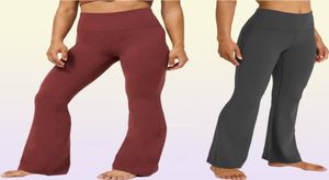 Roupas de yoga calças mulheres039s casual esportes leggings cintura alta hip levantamento elástico yoga roupas perna larga correndo dança treino 3904616