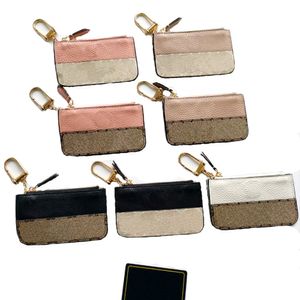 Men Designer Bank Card Holder women Slim Zip Coin Purse Luxury Credit Card Holder Mini keychain Wallet cardholder Coin Pocket With Box