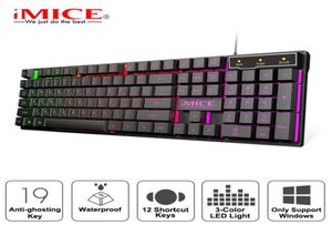 Imice teclado para jogos, imitação de teclado mecânico, retroiluminação, inglês, com fio, usb, computador, 5155243