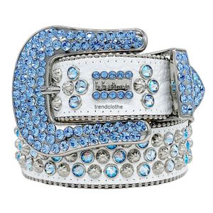 Designer Bb Simon Belts for Men Women Shiny diamond belt Black on Black Blue white multicolour with bling rhinestones as gift 2025