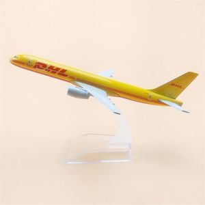 16 cm legiertes Metall Air DHL B757 Airlines Flugzeugmodell Boeing 757 Airways Flugzeugständer Druckguss-Flugzeug Kindergeschenke Y200104256w