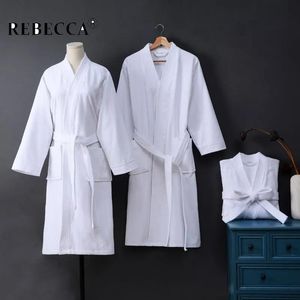 Sleepwear Men's Sleepwear Factory Direct Pure Cotton Bathrobes For Män Kvinnor Vit handduk Terry Kimono Nightgown Autumn Winter Home Nightwear