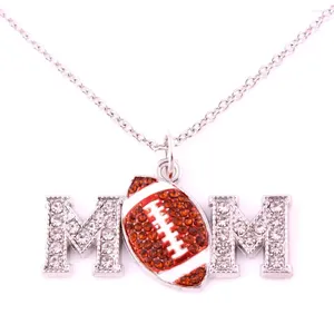 Collane con ciondolo Catena a maglie con collana da baseball MOM placcata anticata