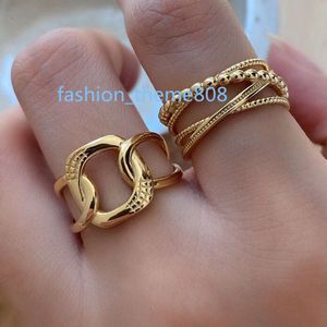 IVIAPRO New Fashion Jewelry Twisted Chunky Chain Engagement Rings Geometric Vintage Open 925 Sterling Silver Rings