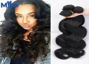 MikeHAIR Body Wave Capelli umani Interi economici Estensioni dei capelli ondulati brasiliani 3 pacchi Morbidi fasci di capelli malesi indiani peruviani6880175