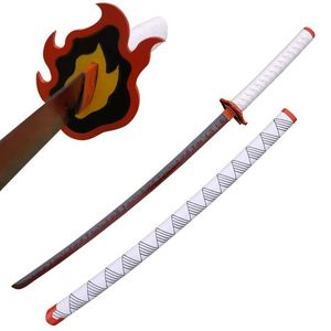 Dekoracje japońskie anime miecz miecz metalowy nowość nowość demon slay rengoku kyoujurou blade prawdziwa stalowa stalowa krawędź cosplay rekwizytów 41