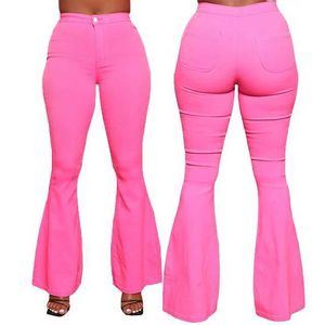 Designer Femmes Jeans Femmes Big Flare Jeans Mode Sexy Push Up Taille Haute Noir Cloche Bas Violet Jeans Femme Vintage Stretch Skinny Bellbottoms PantalonslFY0X