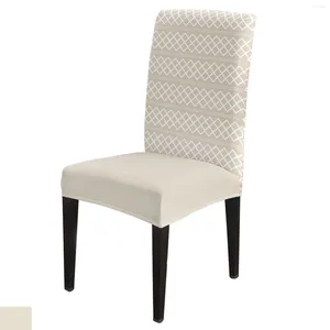 Coperture per sedie Copertina di consistenza geometrica marrone set cucina tratono per sedile spandex slipcover decorazioni per la casa sala da pranzo