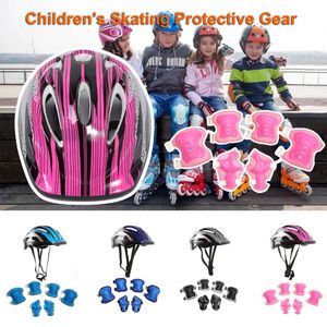 7PcsSet Kids Knee Pads and Elbow Pads Guards Protective Gear Set Safety Gear for Roller Skates Cycling Bike Skateboard Sports 240105