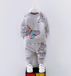 2pcs Toddler Baby Girls Clothes Infant Children Clothing Shirt TopsPants Butterfly Tracksuit Kids Girls Clothing Set6174736