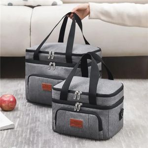 Valigie Valigie Borsa per il pranzo isolata per le donne Scatola da picnic termica di grande capacità con tracolla Cerniera resistente all'acqua Preparazione dei pasti