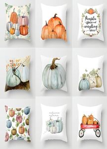 Thanksgiving Pillow Case Farmhouse Fall Throw Pillowcovers Autumn Harvest Halloween Pumpkin Printed Pillow Cushion5505947