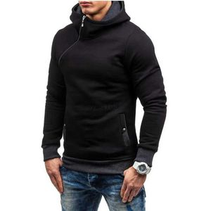 Herrtröjor tröjor nya mäns höst/vinter hoodie pullover sned dragkedja hoodie män tröjor länge ärm huvtröjor för män designer kläder män