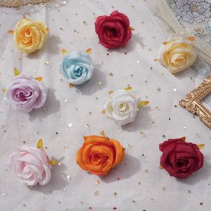 Cross-border handmade simulation rose head DIY feel camellia head wedding corsage photography set props wholesale HYD