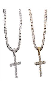 Pingente de zircônia gelado com corrente de tênis de 4mm colar masculino feminino hip hop joias ouro prata cz set4131396