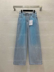 Primavera jeans mulheres calças compridas designer mulheres jeans joggers azul gradiente cor halo tingimento jean perna reta calça cintura alta pernas largas calças mulher roupas