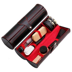 1 Set Leather Shoes Polish Set Brush Cleaning Kit Keep Shiny Clean Tools for Leather Shoes Care Kit Portable For Boots Sneakers 240106