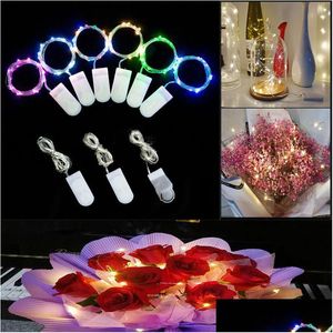 Decorações de Natal Us Stock LED String Light Pequena Bateria Operada Sier Fio Cobre para Xmas Halloween Party Decoração Drop Deliv Dhfwa