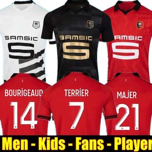 DOKU 23 24 Stade Rennais Fußballtrikots Home Rennes Maillot de Foot 2023 2024 SULEMANA BOURIGEAUD TERRIER LABORDE SANTAMARIA Männer Kinder Kit Fußballtrikots