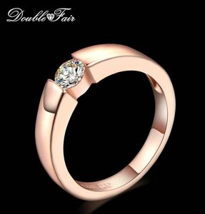 Gioielli di moda Double Fair Princess Cut Stone Anelli di fidanzamento per gioielli in oro rosa Color Women39s DFR4006808433