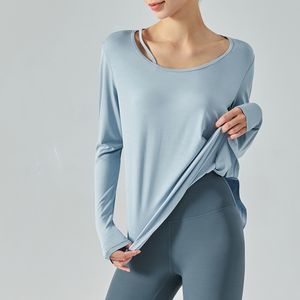 Women's Clothing single tie neckline loose casual fitness suit long sleeved hoodie for running and sports, wearing yoga clothes outside