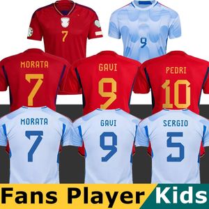 2023 spain soccer jerseys Fans Player version 20 21 22 23 Espana ASENSION MORATA GAVI KOKE FERRAN PEDRI SERGIO football shirt T Baby KIDS KIT PEDRI uniform