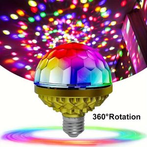 1 Stück buntes rotierendes magisches Licht, 9 W RGB neues LED-Disco-Kugel-Licht, bunte rotierende Glühbirne, Weihnachts-Geburtstags-Sternenhimmel-Projektionslicht