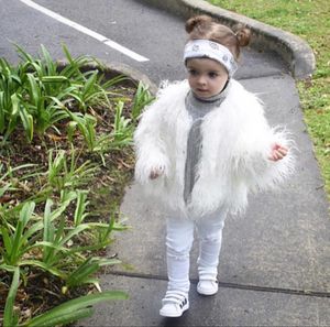 Jesienne zimowe futra kurtki dla dziewcząt Princess płaszcz wodospad córeczka faux futra płaszcza moda Dzieci Kurtki dzieci LJ20111545309