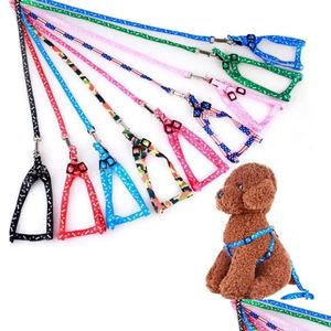 Dog Collars & Leashes Dog Harness Leashes Nylon Printed Adjustable Pet Collar Puppy Cat Animals Accessories Necklace Rope Wholesale Fy Dh3Vo