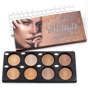 8 cores destaque paleta bronze trigo cor glitter rosto contorno paleta iluminar maquiagem rosto 3d para mulher bonita maquiagem 240106