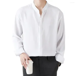 القمصان غير الرسمية للرجال قميص رسمي واحد صدر من طوق العمل النحيف ملاء