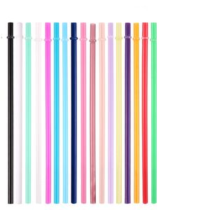 Food Grade 24.5Cm Straight Reusable Colored Plastic Drinking Straws Eco-Friendly pp Drink Straw Fda Certification