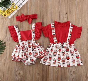 PUDCOCO Sister Matching Clothes Toddler Kid Baby Girl Romper Headband Bib Dress Christmas Outfits9249275