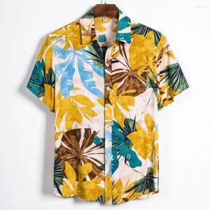 Camicie casual da uomo 2024 Camicia hawaiana Manica corta Uomo Stampa 3D Pianta Camicetta Top T-shirt oversize per abbigliamento maschile Estate