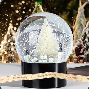 Decorations CClassics Snow Globe With Christmas Tree Inside Car Decoration Crystal Ball Special Novelty Christmas Gift with Gifts Box LT564