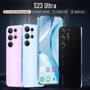 Smartphone Android S23 ultra + tela grande de 7,3 polegadas 8 milhões de pixels Sistema Android 11.0 telefones celulares 4G smartphone 6 GB + 128 GB, cartão SIM duplo de 10 núcleos